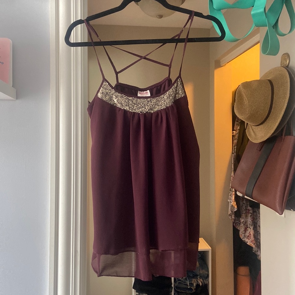 Dressy tank with adjustable straps